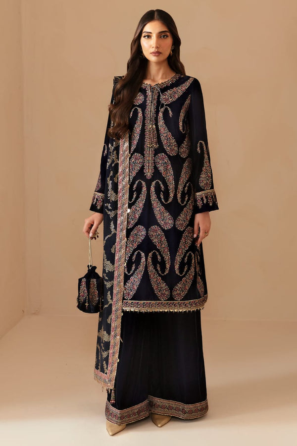 Jazmin Navy Blue Velvet Formal Collection Replica