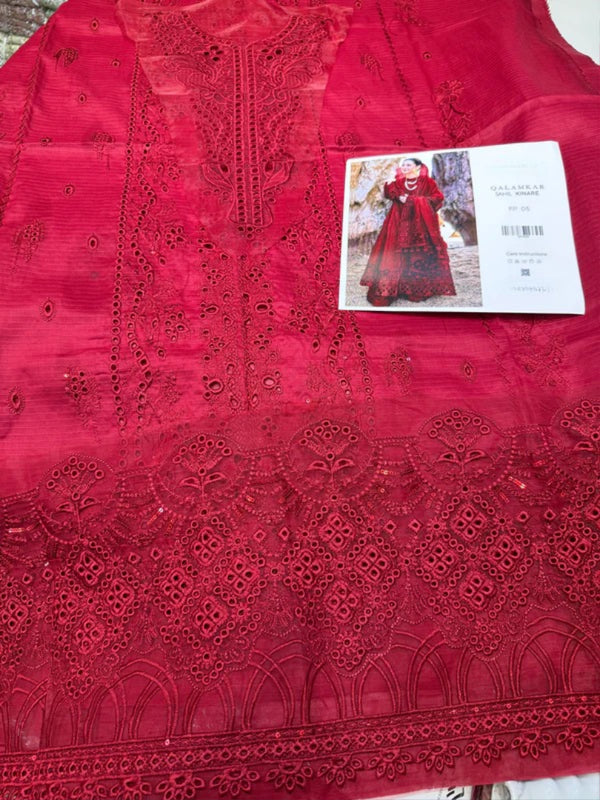 QALAMQAR Lawn Collection – FP05 (Maroon Edition)