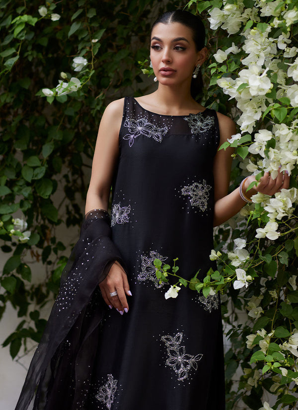 Farah Talib Black Organza Collection Replica