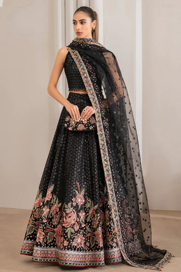Jazmin Black Organza Lehenga Bridal Collection Replica