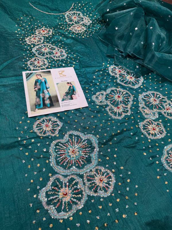 KANWAL MALIK RAW SILK OLIVIA