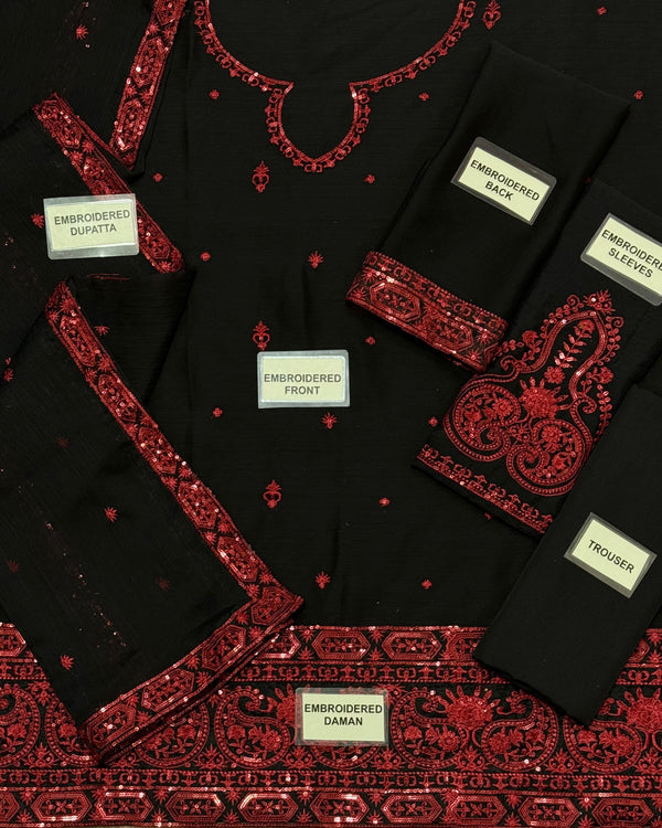 Baroque Black Chiffon Collection Replica