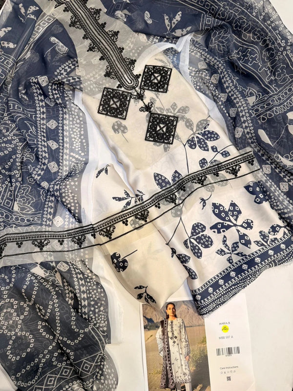 Maria.B Silk Print Oval 3Pc