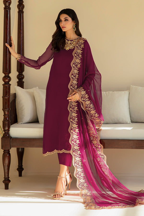 Baroque Purple Chiffon Formal Collection Replica
