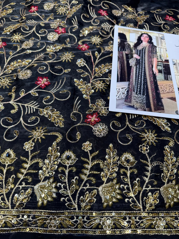 Haris Shakeel Luxe Shisha Silk โ Black & Gold Edition (3Pc)