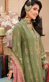Ayeza Khan Olive Luxury Lawn Collection Replica