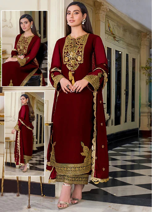 Asim Jofa Green Chiffon Collection Replica