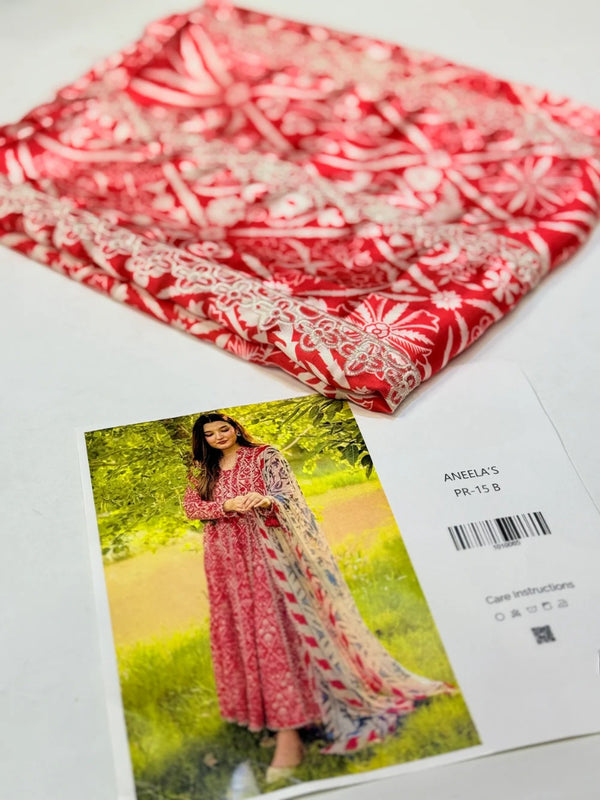 ANEELAS SILK PRINT RED