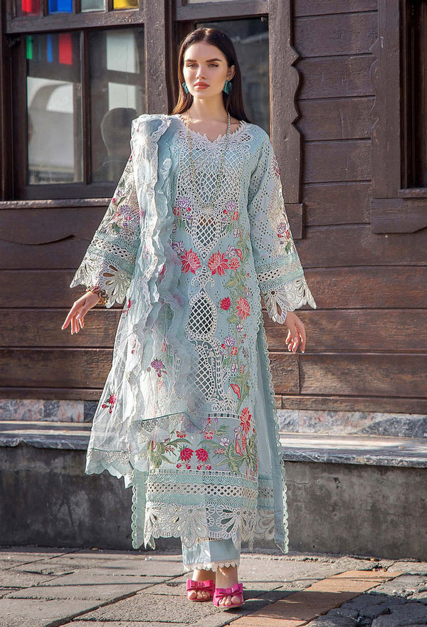 Adan's Libas Sky Blue Luxury Lawn Collection Replica