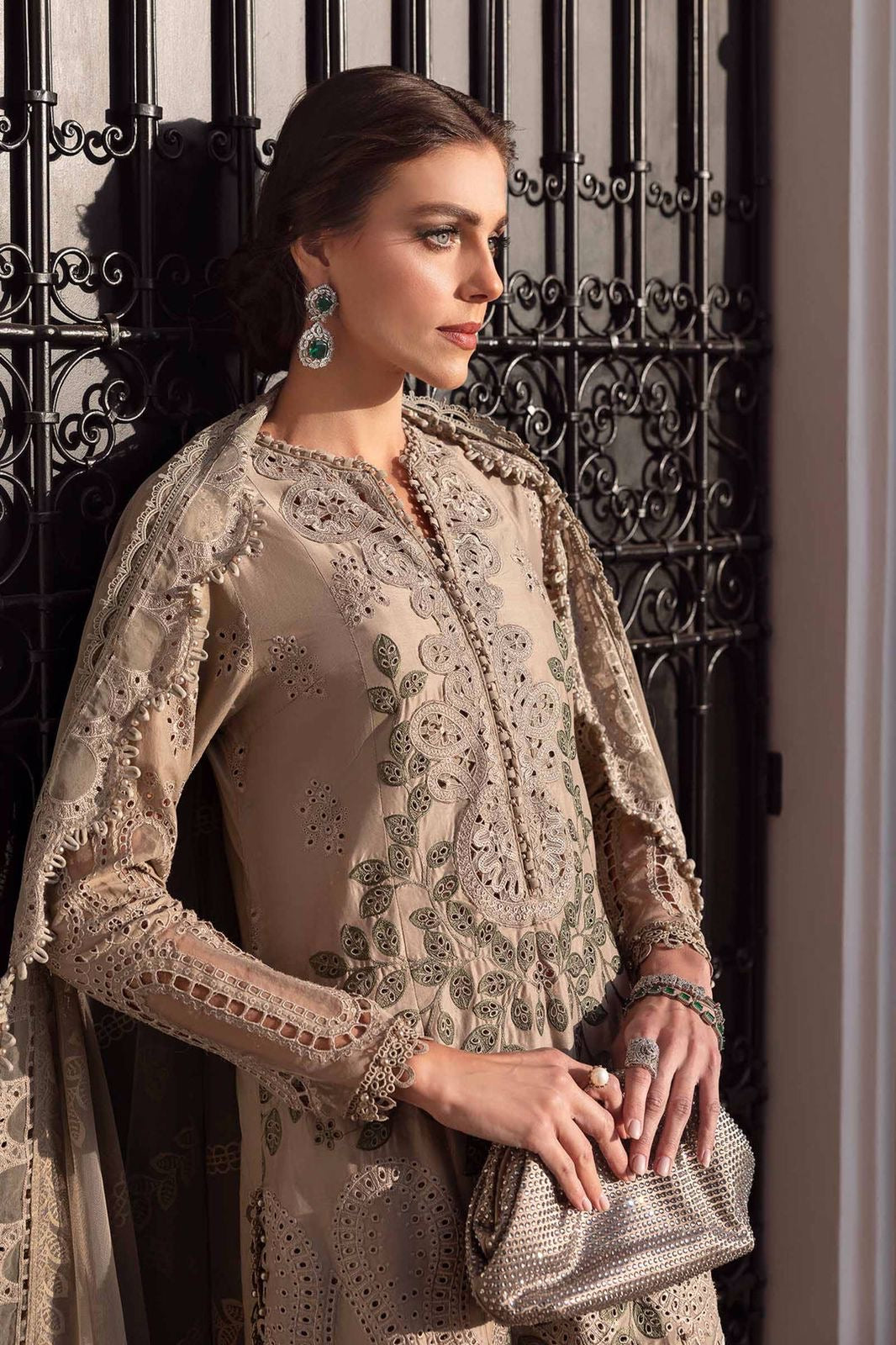Maria B Brown | Chikankari Luxury Lawn Collection Replica