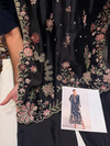 ETHNC SILK KAFTAN 2PC E-104 JET BLACK STITCHED (Delivery Time 10 to 15 Days)