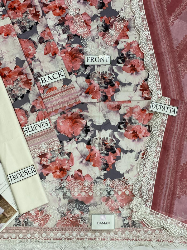 Zainab Chottani White Floral Printed Lawn Collection Replica