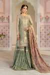 Maria B | Pistachio Green & Salmon Pink - Net Collection Replica