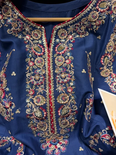 ETHNC KURTA SET 2PC E-623 COBALT