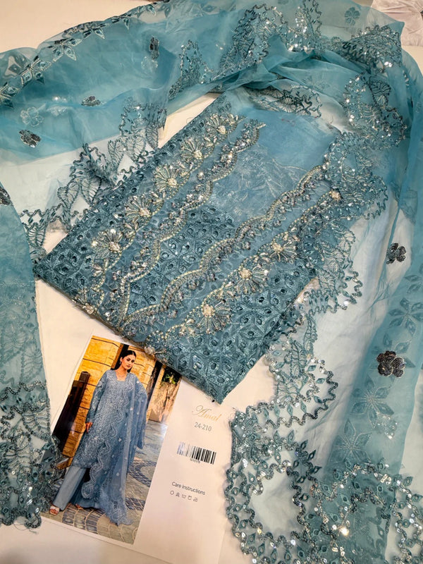 Laila Mishra Signature Organza Amal โ Ice Blue Collection