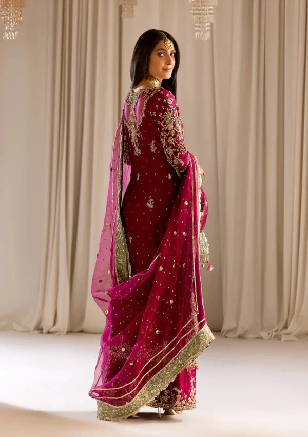 TABYA RAW SILK TABEER (SHOCKING PINK)