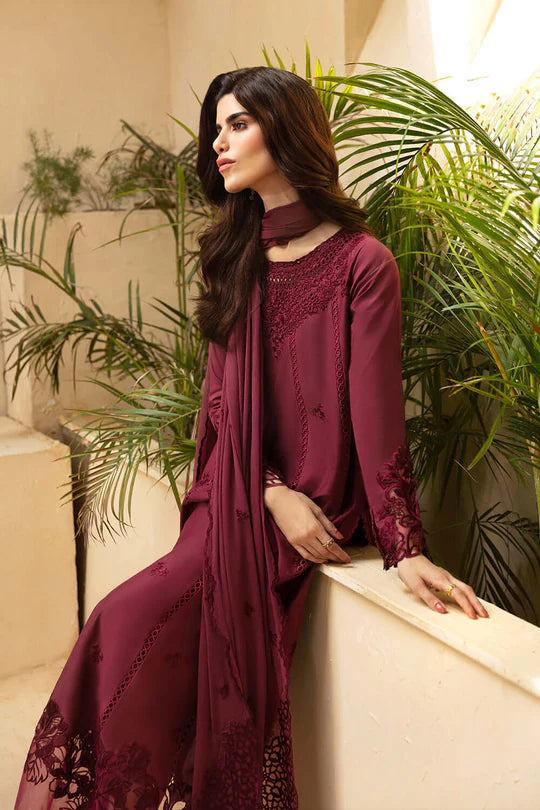 Azure | Maroon - Lawn Collection Replica