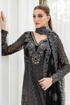 Maria B Black Chiffon Formal Collection Replica