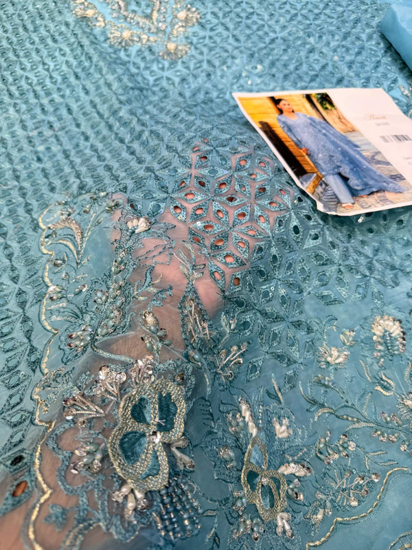 Laila Mishra Signature Organza Amal โ Ice Blue Collection