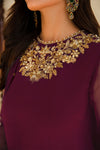Baroque Purple Chiffon Formal Collection Replica