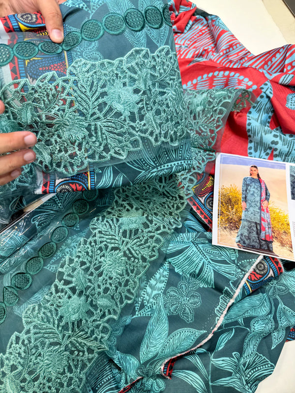 Khaddar Print C Green 3Pc