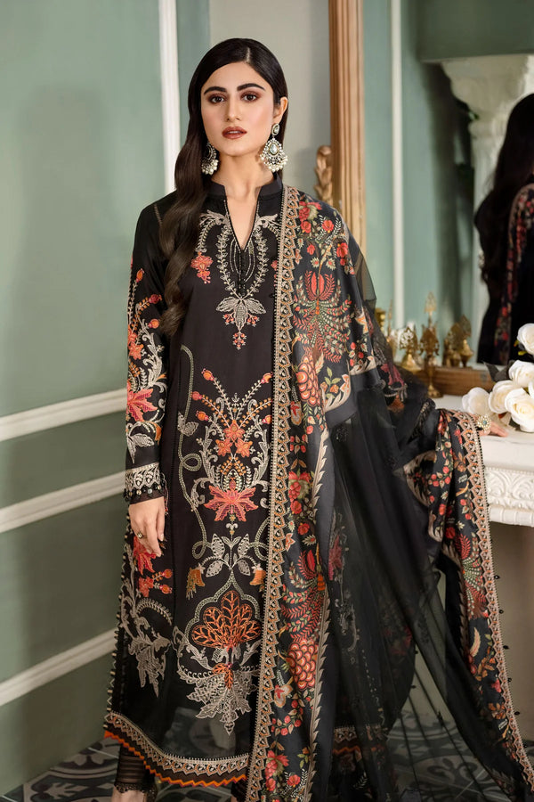 Maria B | Black - Sateen Lawn Collection Replica