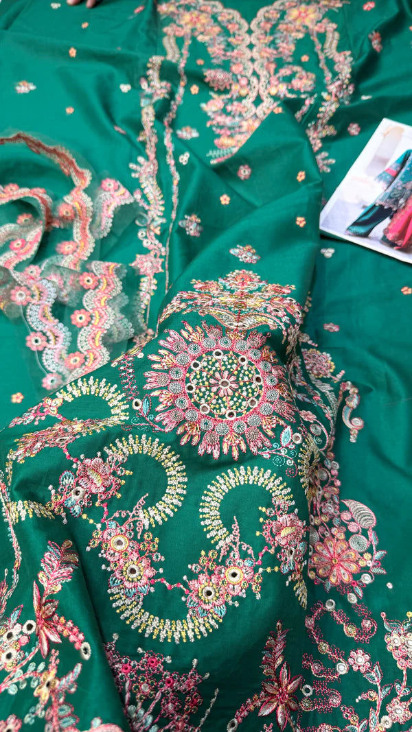 HUSSAIN REHAR Lawn - Riviera (Emerald Green)