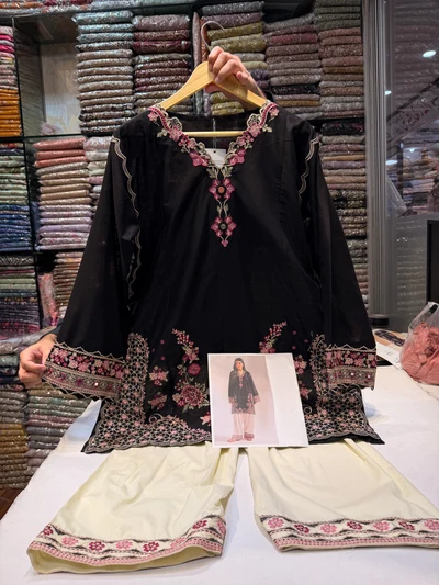 ETHNC KURTA SET 2PC JET BLACK