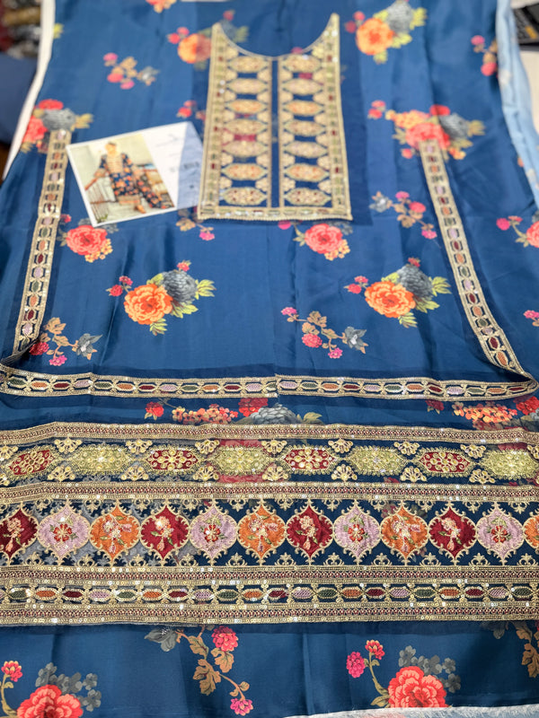 ANEELAS SILK PRINT ZINC