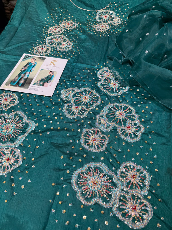 KANWAL MALIK RAW SILK OLIVIA
