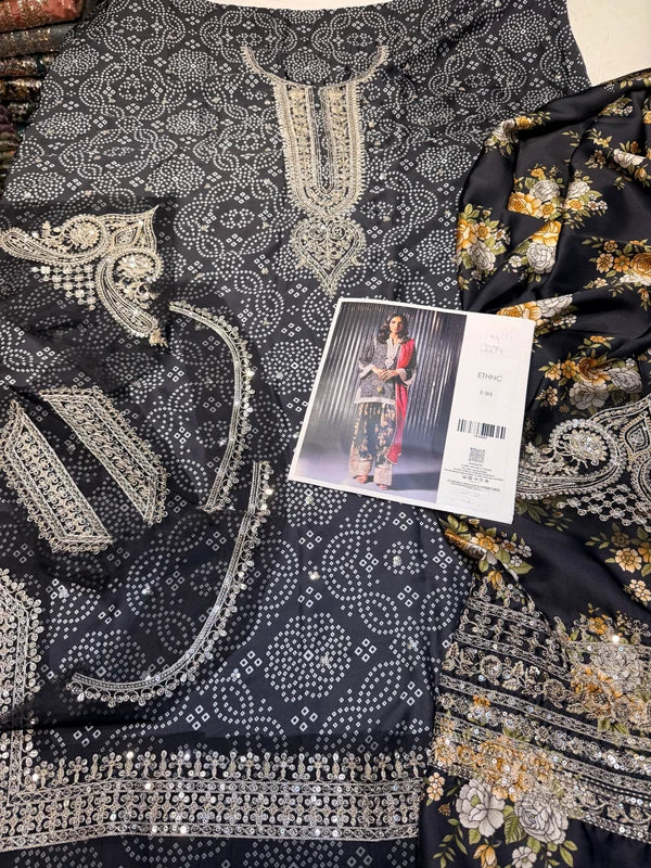 ETHNC SILK E-1101 3PC UNSTICHED