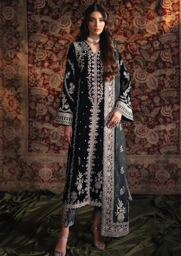 Qalamkar Green Velvet Formal Collection Replica