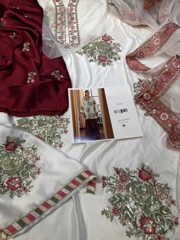 ETHNC SILK EMB WHITE