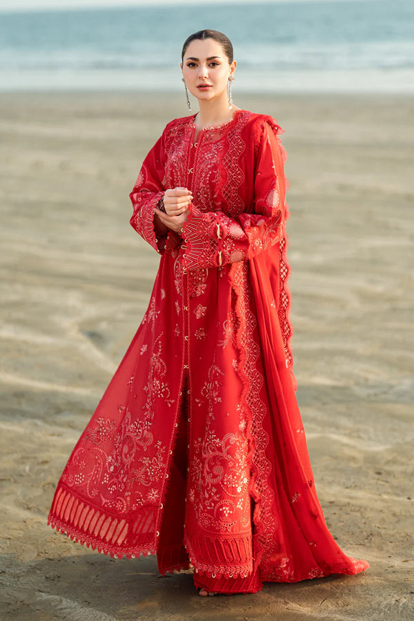 Qalamkar | Deep Red - Lawn Collection Replica