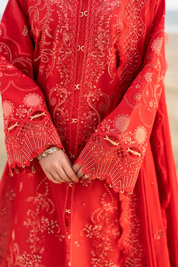Qalamkar | Deep Red - Lawn Collection Replica