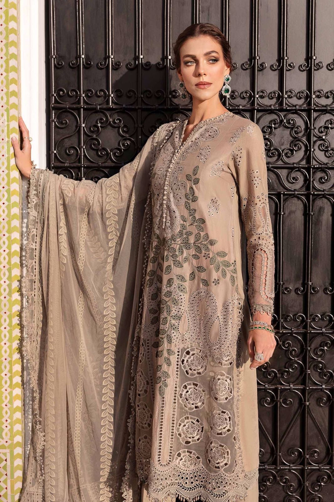 Maria B Brown | Chikankari Luxury Lawn Collection Replica
