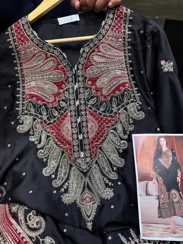 ETHNC SILK E-1098 KAFTAN 2PC (Delivery time 10 to 15 days)