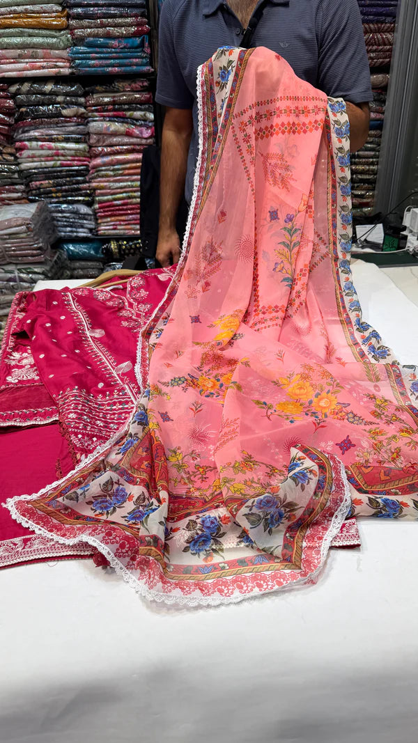 HUSSAIN REHAR LAWN CHASHM RTW (Shocking)