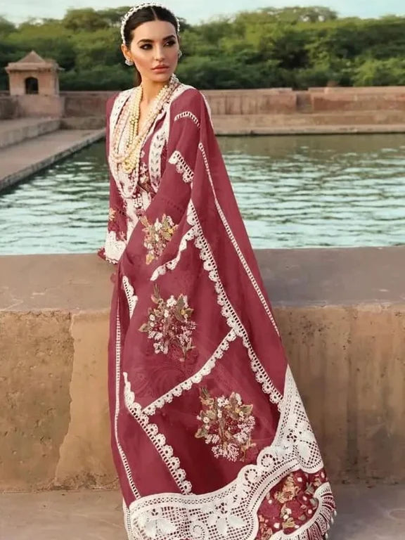 Crimson | Maroon - Luxury Lawn Collection Replica