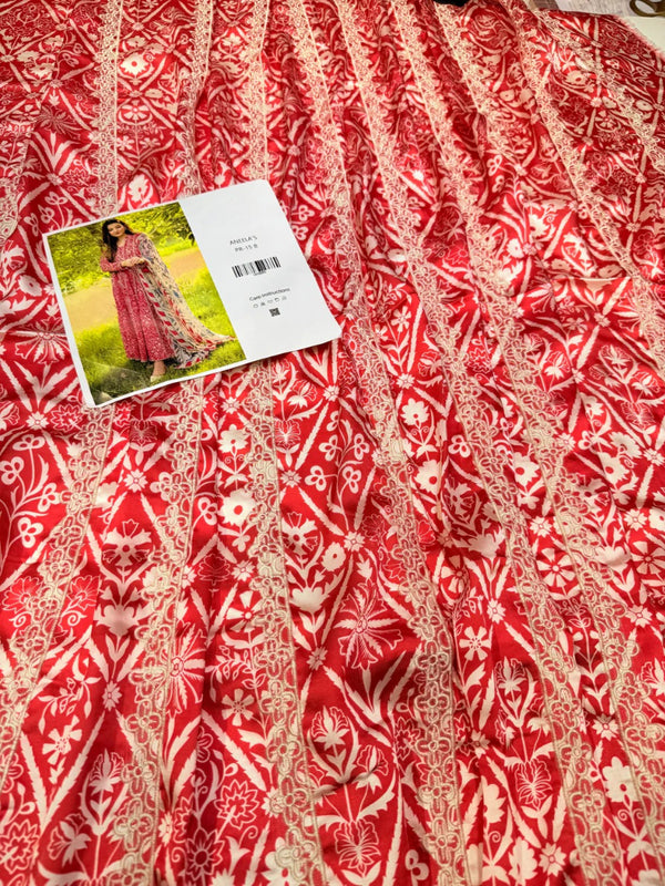 ANEELAS SILK PRINT RED
