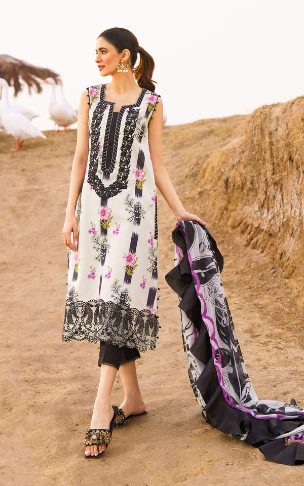 Asifa & Nabeel | Black & White - Digital Printed Embroidered Collection Replica