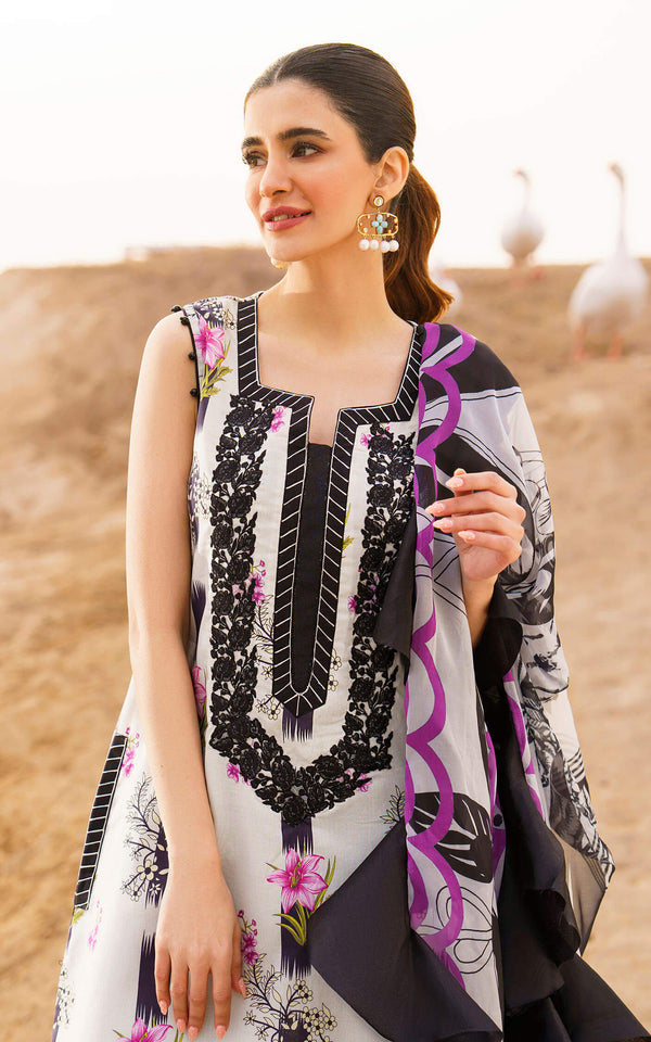 Asifa & Nabeel | Black & White - Digital Printed Embroidered Collection Replica