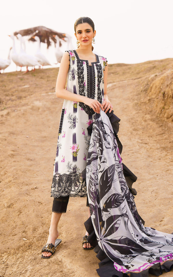 Asifa & Nabeel | Black & White - Digital Printed Embroidered Collection Replica