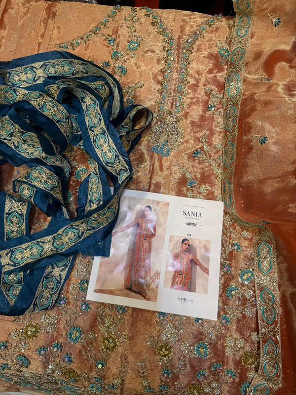 Saniya Maskatiya Shabnam 04 Rust 3Pc