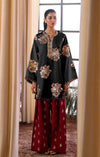 Ethnc Silk Embroidered Black 3Pc