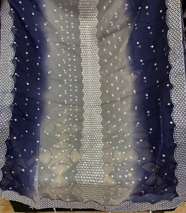 Jazmin Navy Blue Velvet Formal Collection Replica