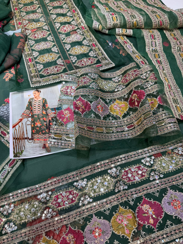 ANEELAS SILK PRINT GREEN