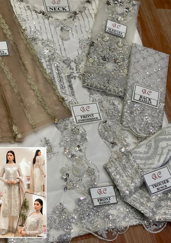 Maryam Hussain White Net Formal Collection Replica