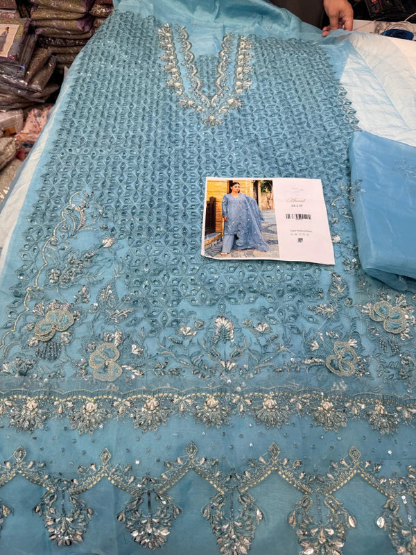 Laila Mishra Signature Organza Amal โ Ice Blue Collection