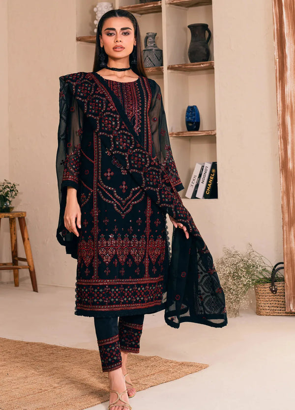 Noorma Kaamal Black Chiffon Formal Collection Replica